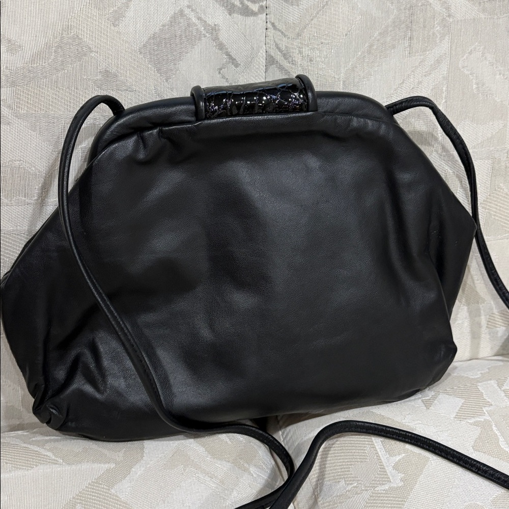 Park Avenue Int VTG genuine leather Classic Black Women’s Shoulder clutch bag - Picture 6 of 14